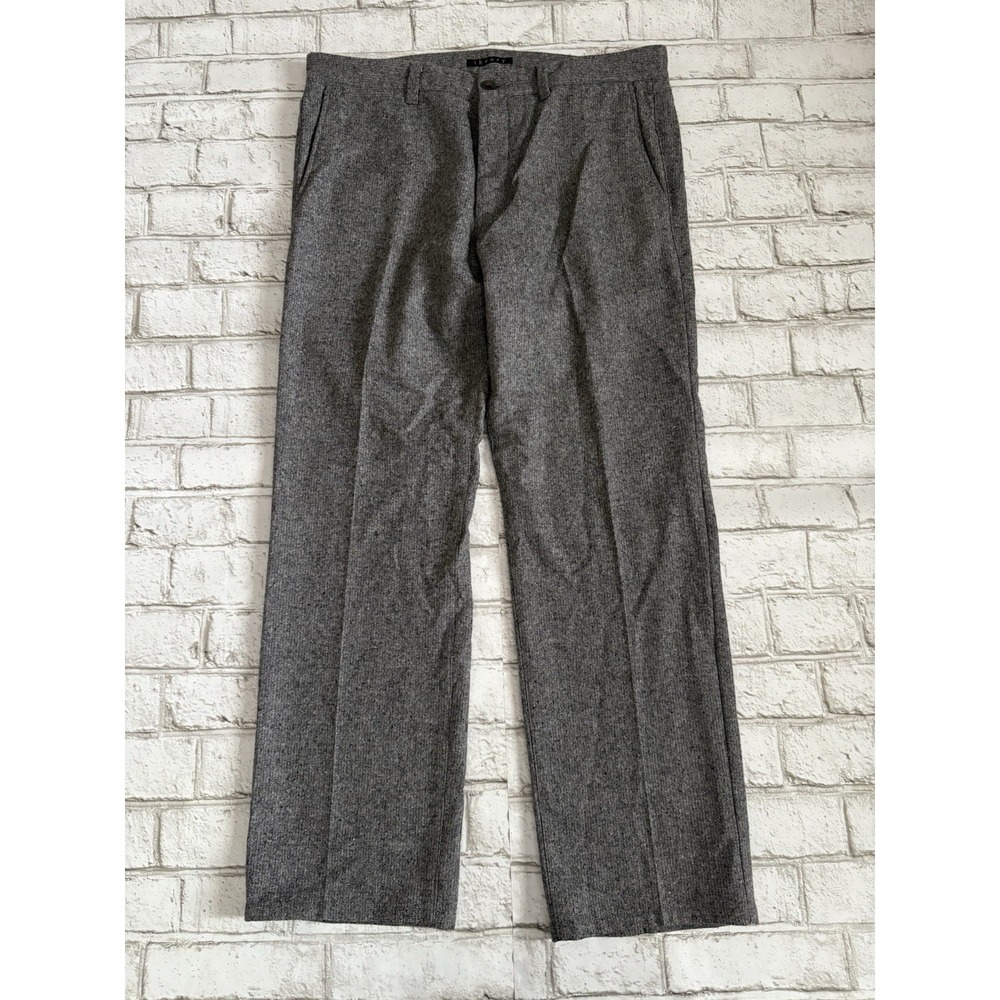 Theory‎ Men's 34 X 30 Gray Twill Wool Blend Button Fly Pants